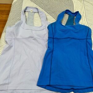 Lululemon racerback tops. Royal blue and lavender